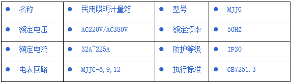 MJJG民用照明計量箱